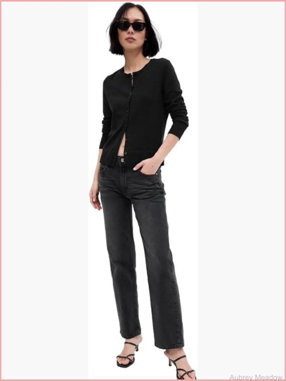 Women's Crewneck Cardigan - Long Sleeve Button Front Layering Sweater